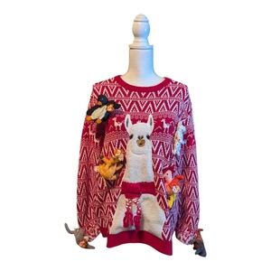 UGLY Sweater Fa La La Llama is Your Mama Vintage 90s Beanie Baby